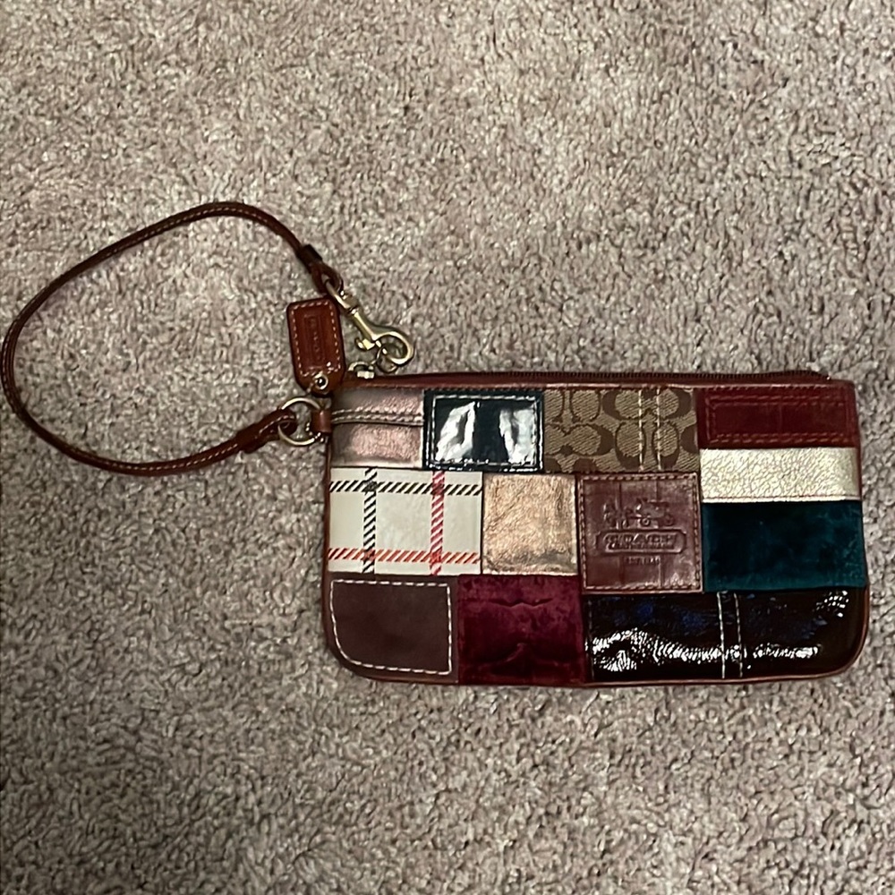 Authentic Coach Patchwork Wristlet